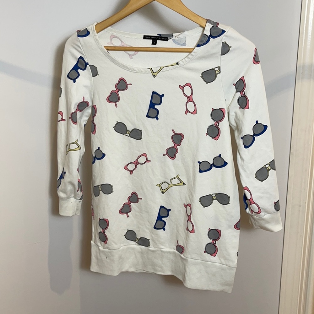 Urban Outfitters Retro Glasses Print Top